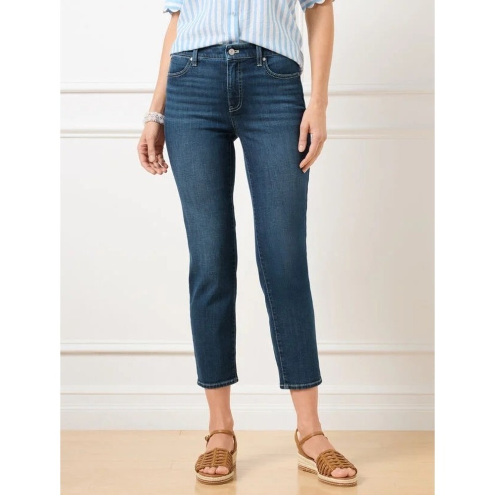 Talbots Medium Wash‎ Straight High Rise Flattering Versatile Crop Jeans Size 22W